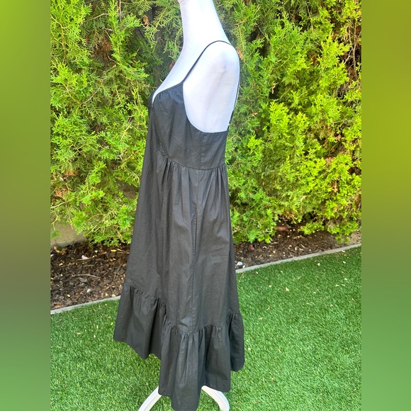 GAP Black Spaghetti Strap Sweetheart A-Line Summer Midi Dress - Picture 6 of 8